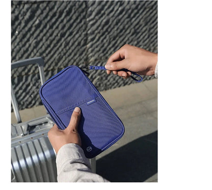 Travel Passport Wallet Organizer Bag with Card Holder Document Case for Family Crossbody Ticket Cash Storage Bag for Abroad Trip