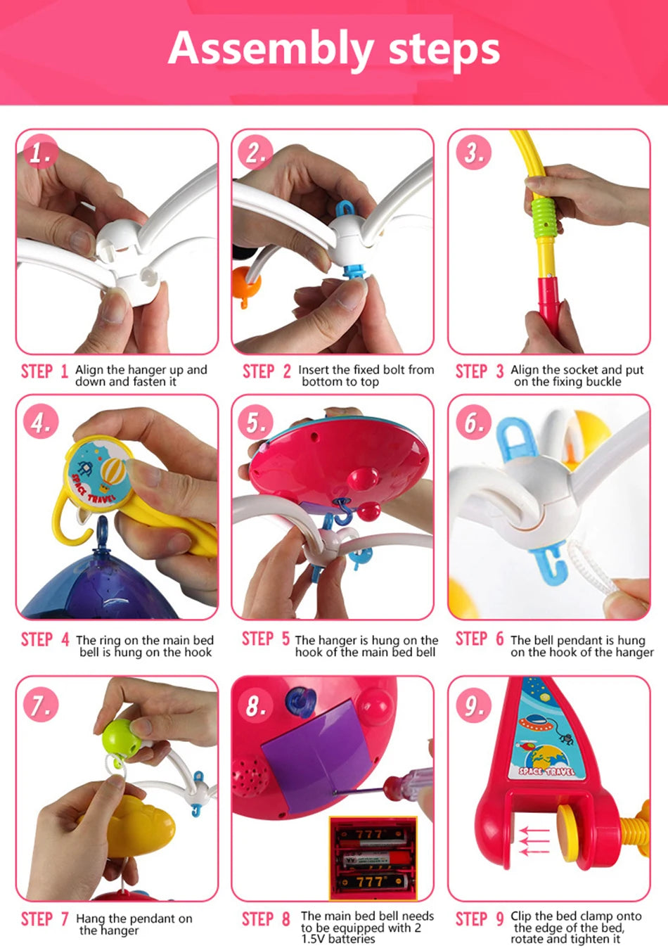 Musical Baby Crib Mobile with 108 Melody Lights Projection for Newborn Mobile for Crib Toys for Infants Remote Control Crib Toys