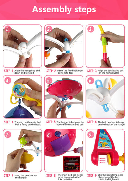 Musical Baby Crib Mobile with 108 Melody Lights Projection for Newborn Mobile for Crib Toys for Infants Remote Control Crib Toys