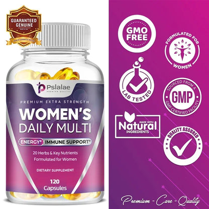 Women's Multivitamin Capsules Contain A Perfect Blend of Biotin, Calcium and Zinc To Support Immune Function and Energy