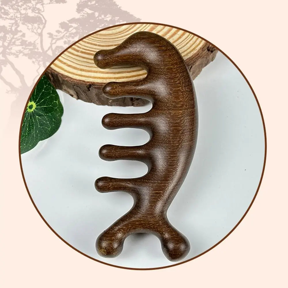Scalp Relax Meridian Massage Comb Anti-static Blood Circulation Sandalwood Hair Comb Smooth Hair Comfortable Head Massage Comb
