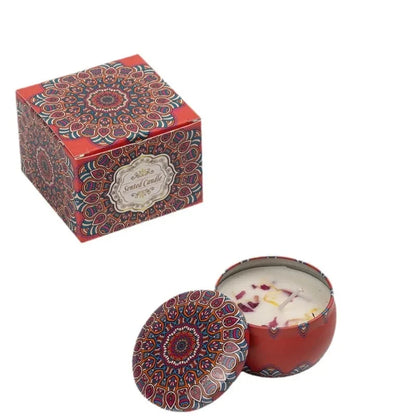 Scented Candle Set Gift Islamic Arabian Pattern Fragrance Candle Jar DIY Smokeless Couples Jasmine Rose Romantic Incense Candles