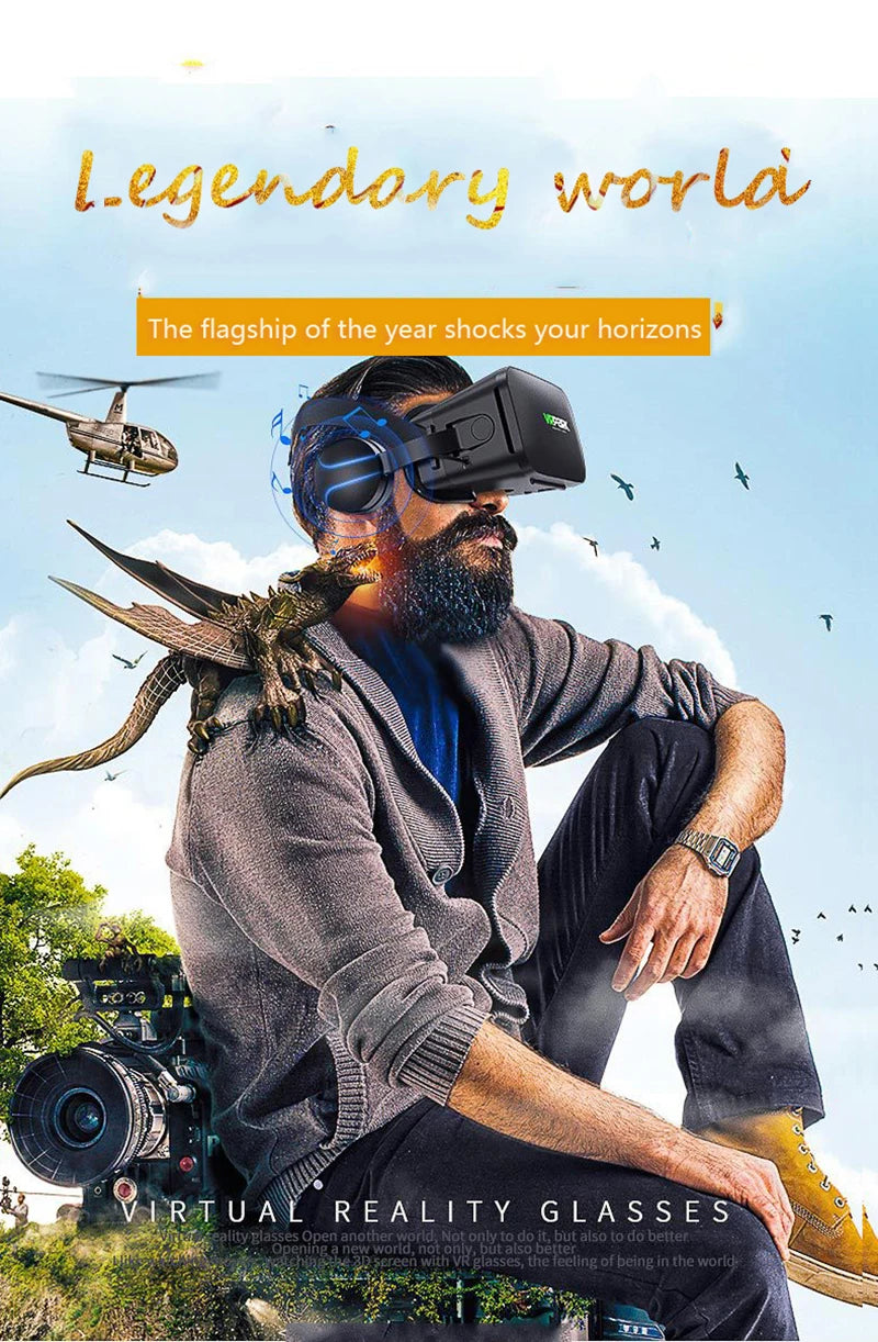 VR Glasses 3D Virtual Reality Headset Helmet For Phone Lenses Goggles Devices Viar Smart Smartphones Cell Game Viewer Mobile Set