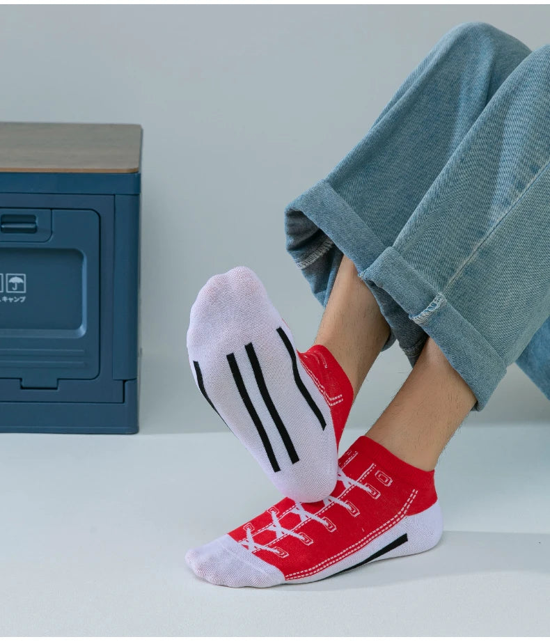 5 pairs of autumn and winter men's sports socks for summer leisure, sweat wicking, comfortable, lightweight, breathable basketba