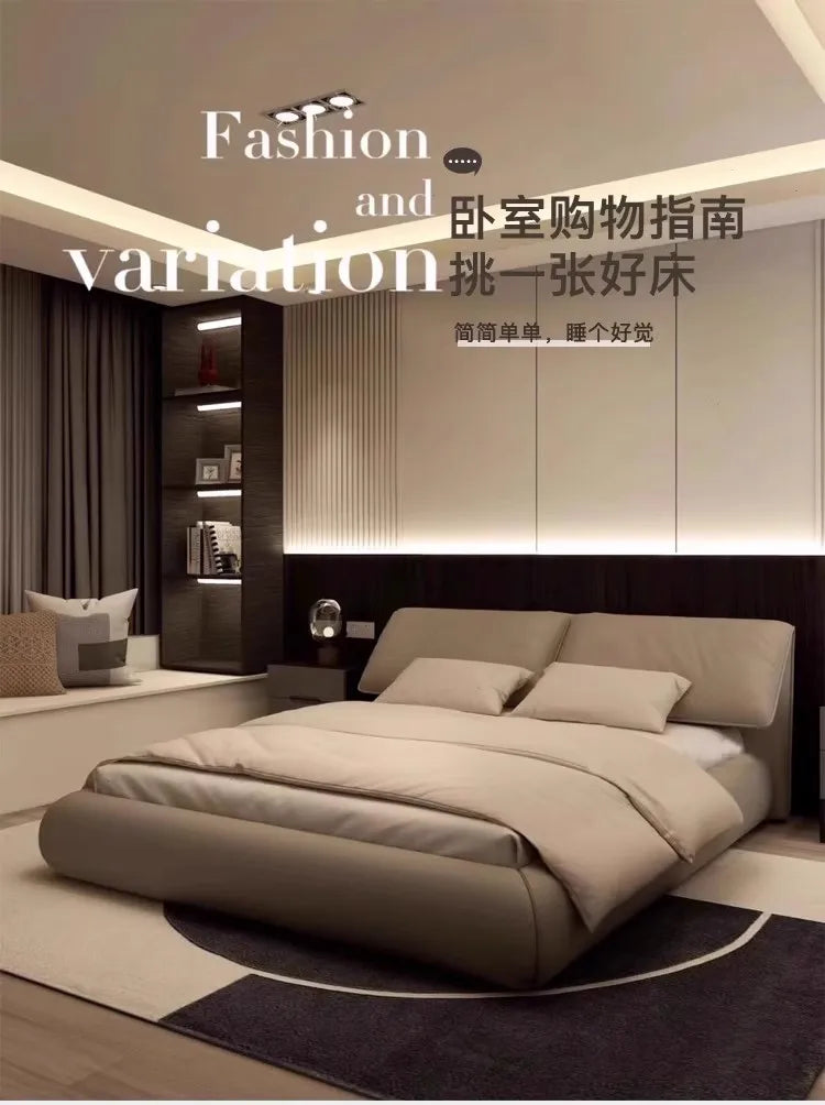 High End European Double Bed Headboard Glamorous Full Size Twin Bed Frame Luxury Platform Wood Cama Box Casal Nordic Furniture