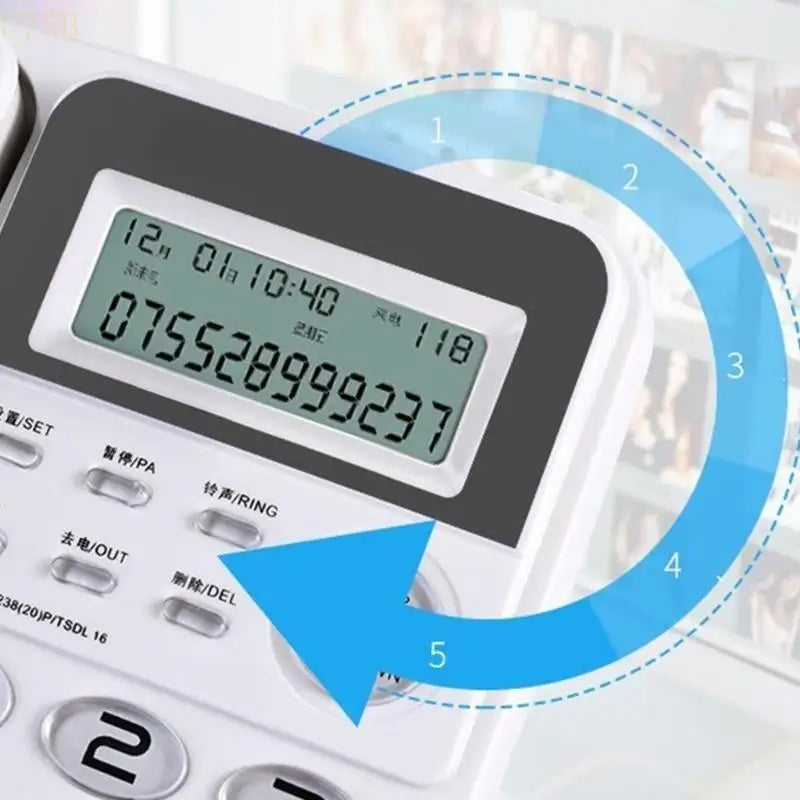 U75B C168 Office Telephone Hotel Fixed Line Phone No Need Battery Double Interfaces Corded Telephone 24 Selectable Ringtones