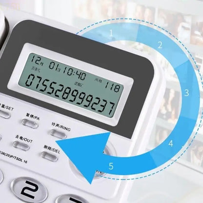 U75B C168 Office Telephone Hotel Fixed Line Phone No Need Battery Double Interfaces Corded Telephone 24 Selectable Ringtones