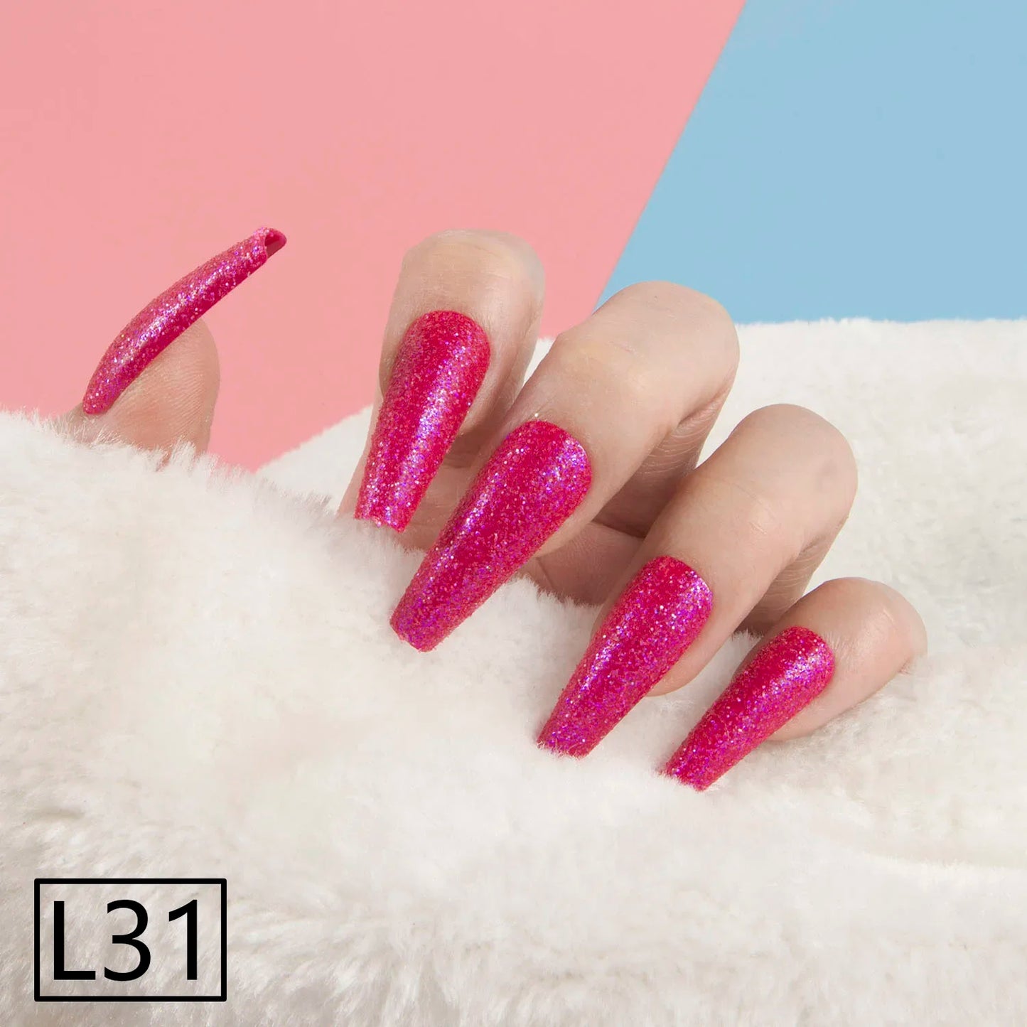 1 Set Glitter False Nail Tips Full Cover Ballerina Fake Nail Tips Press on Nail Tips Coffin