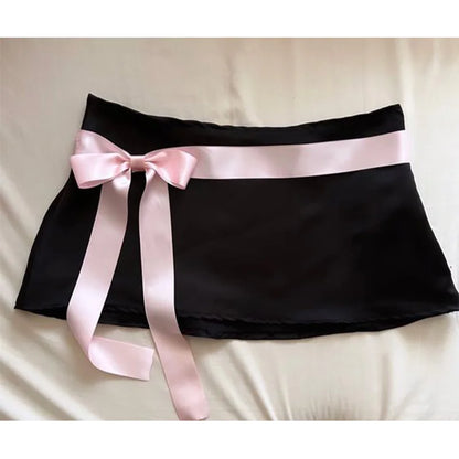 Y2K cute womens skirt punk bow sexy ultra short bottoms gothic aesthetic kawaii harajuku streetwear casual emo girls short skirt