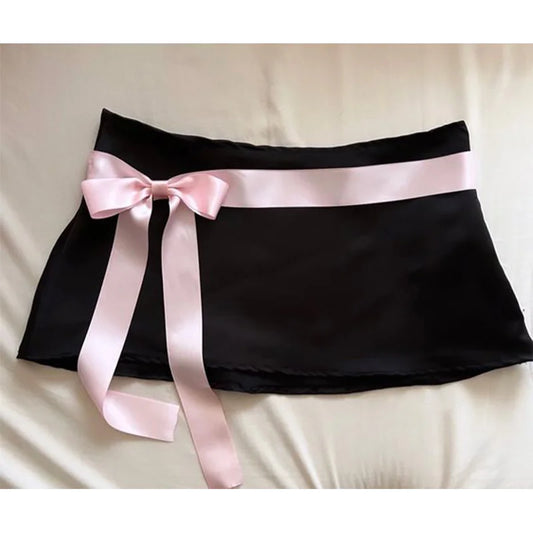 Y2K cute womens skirt punk bow sexy ultra short bottoms gothic aesthetic kawaii harajuku streetwear casual emo girls short skirt