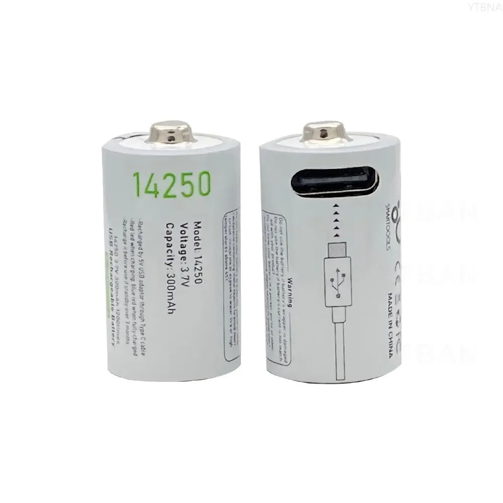 14250 3.7V 300mAh Rechargeable Lithium Battery For Probes, Thermometers, Sights, Thermostats, Monitoring systems,Alarms,1/2AA