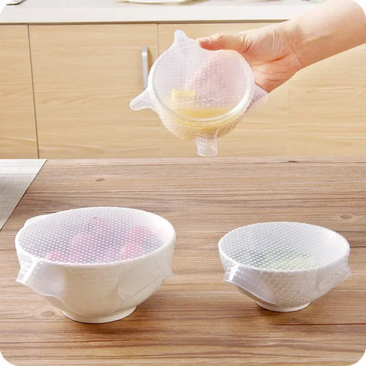 Reusable Food Fresh Lid, 3pcs/Set Silicone Stretch Cover, Suction Cover for Cooking Pot, Pan, Bowl, Vacuum Sealer Wrap