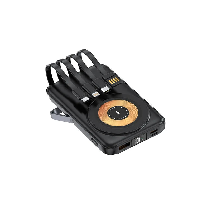 10000mAh Wireless Power Bank Magnetic 15W Wireless Charger with Stand External Battery PD20W Fast Charging For iPhone PowerBank