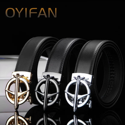 Airplane buckle belt, high-quality men's automatic belt, business belt, ratchet belt, men's belt