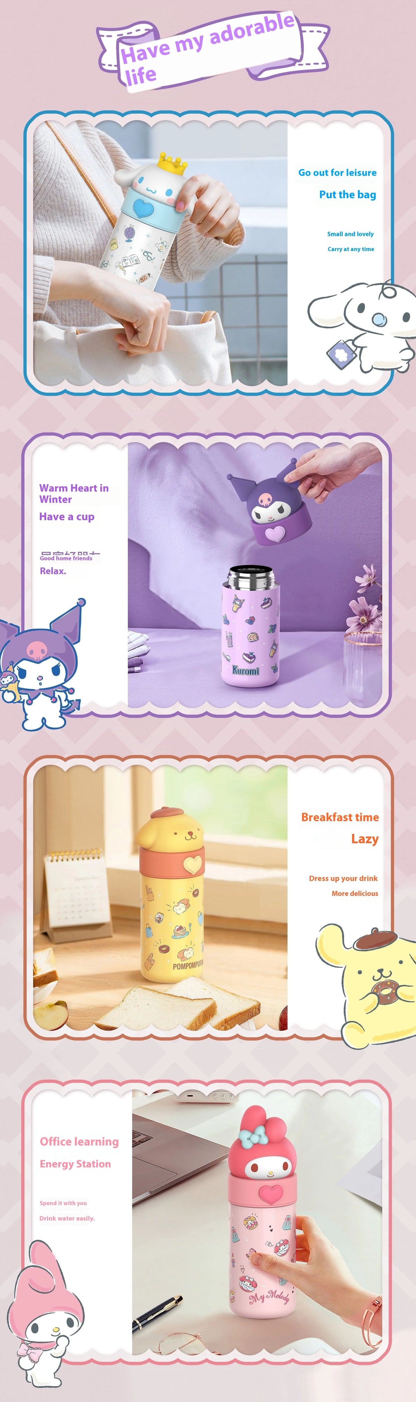 Cartoon Insulated Cup With High Appearance Children'S Water Cup Cute And Portable Student Food Grade Insulated Water Cup Gift