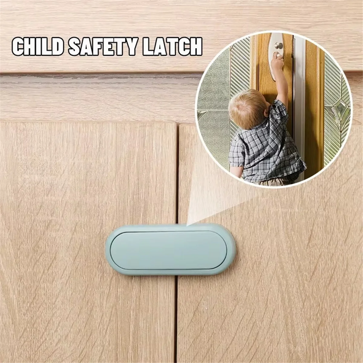 B87B-Child Safety Locks - Babys Proofing Cabinet Door, Drawer, Refrigerator Locks for Kids Protection, Easy to Install Green