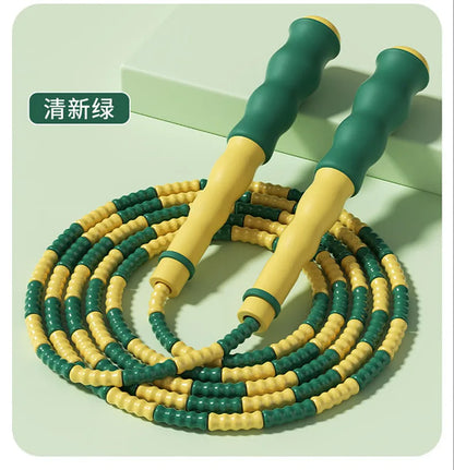 2.8m Soft Beads PVC Cord Silicone Skip Rope for Baby Kids Girls Exercise Fitness Jump Rope Adjustable Bamboo Beaded Jumping Rope