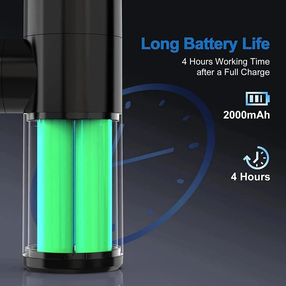 Mini Massage Gun Deep Tissue Portable 4 Speeds Percussion Muscle Massager with 4 Massage Heads Powerful Fascia Gun Super Quiet