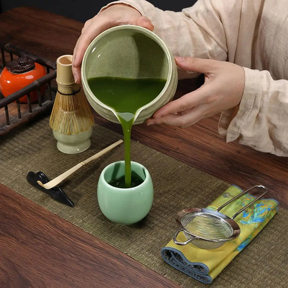 Japanese Tea Set 5-Piece Authentic Matcha Set Professional Matcha Whisk Set Matcha Kit For Matcha Lovers Novices Family Friends