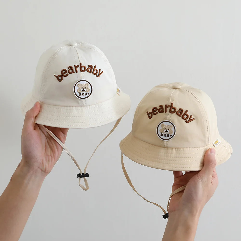 Cute Bear Baby Bucket Hats Korean Boy Girl Summer Uv Protection Fisherman Caps Kids Outdoor Sunshade Panama Basin Caps