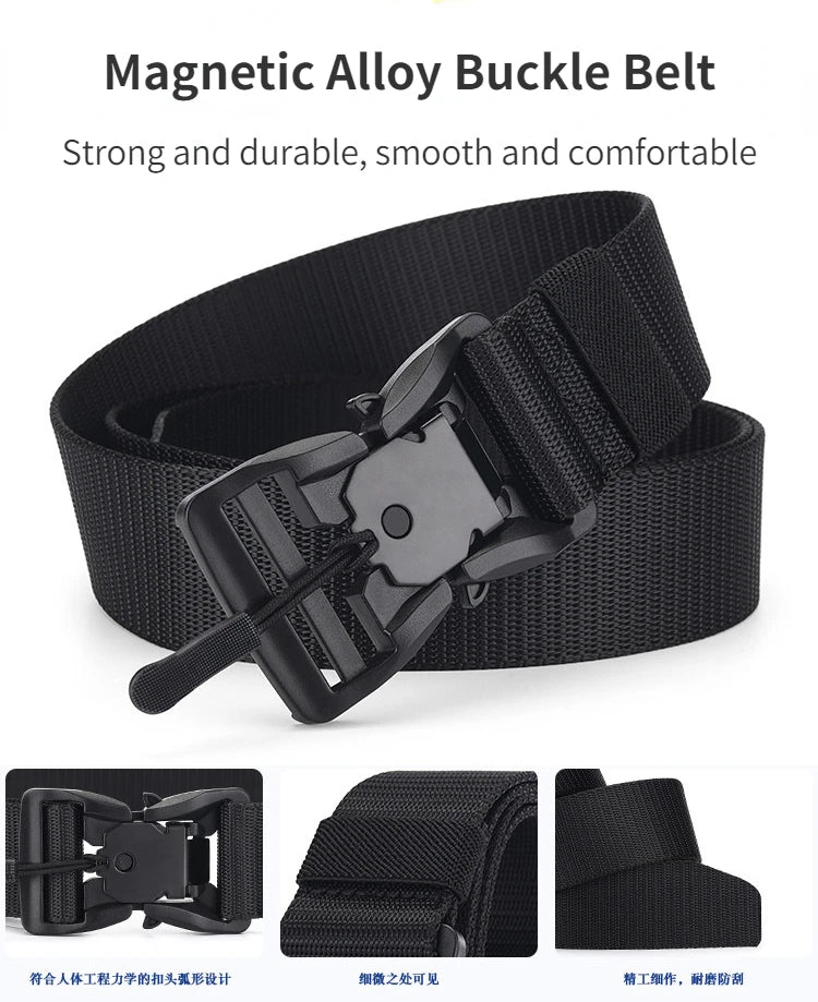 Tactical Belt Magnetic Buckle Belt Casual Nylon Tooling Training Belt Men's Trousers Belt Designer Men and Women Belt
