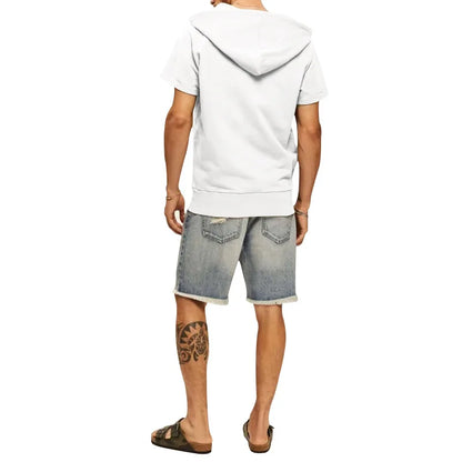 2024 Amazon New Men's Athleisure European and American Hooded Loose Short Sleeves