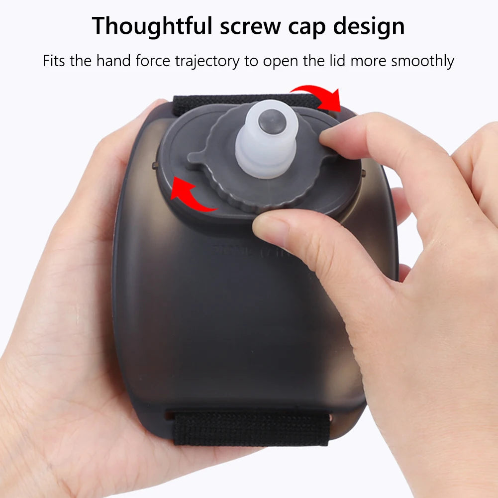 200ml Wrist Water Bottle Silicone Water Bottle Lightweight Sports Water Bottle Wrist Hydration Tool for Marathon Mountaineering