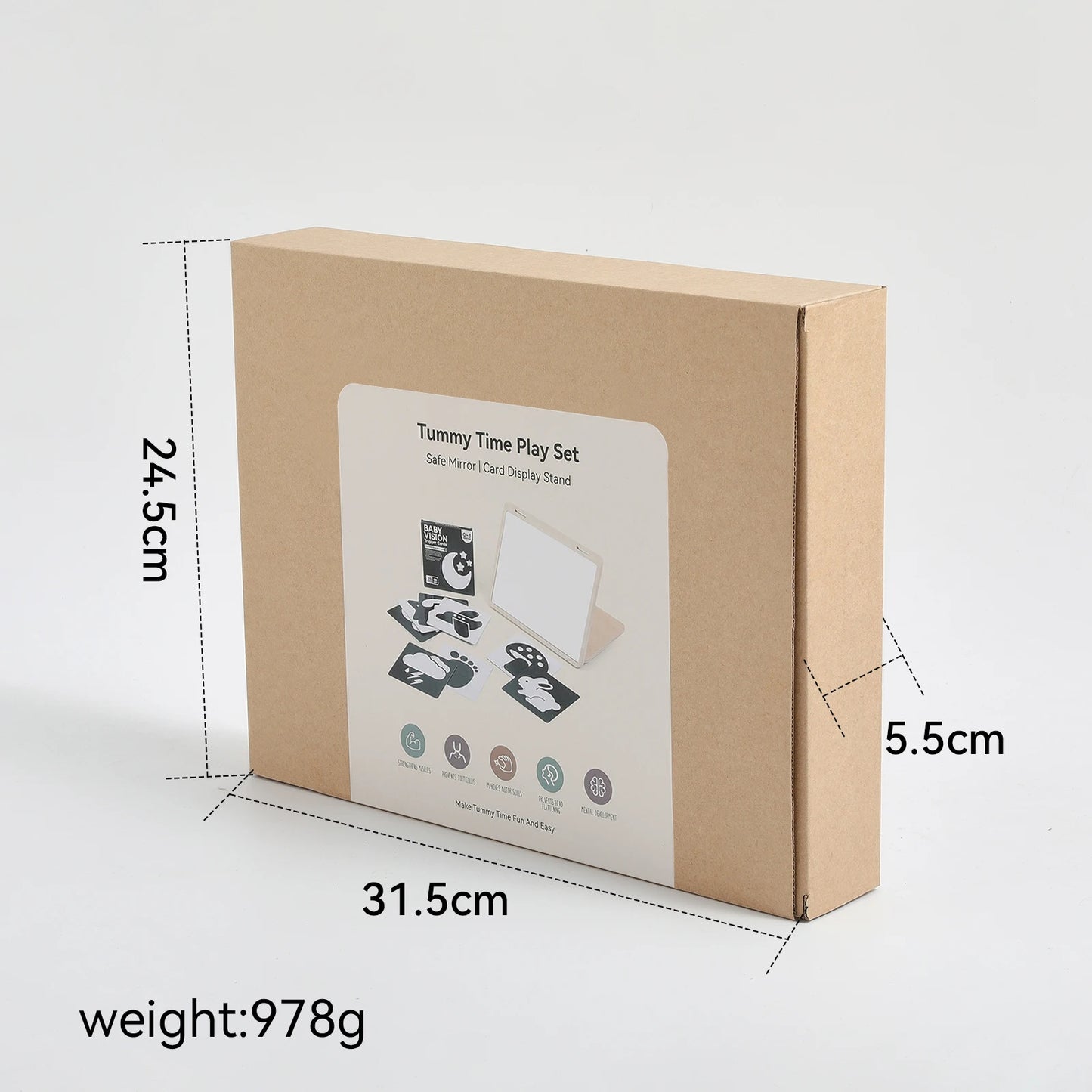 Black And White Baby Floor Mirror Tummy Time Sensory Baby Toys 6 12 months Kid Toys For Babies Montessori Development Crawl Toys