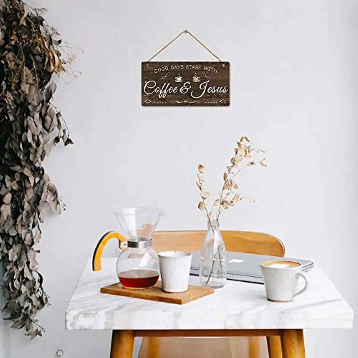 Coffee Sign Kitchen Coffee Bar Decor Plaque Gifts for Coffee Lover  Good Days Start with Coffee & Jesus