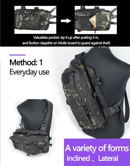 Tactical Backpack Hunting Gear 421X Chest Bag Sports Bags For Men Molle Hunting Camping Shoulder Sling Accessory Strap Outdoor