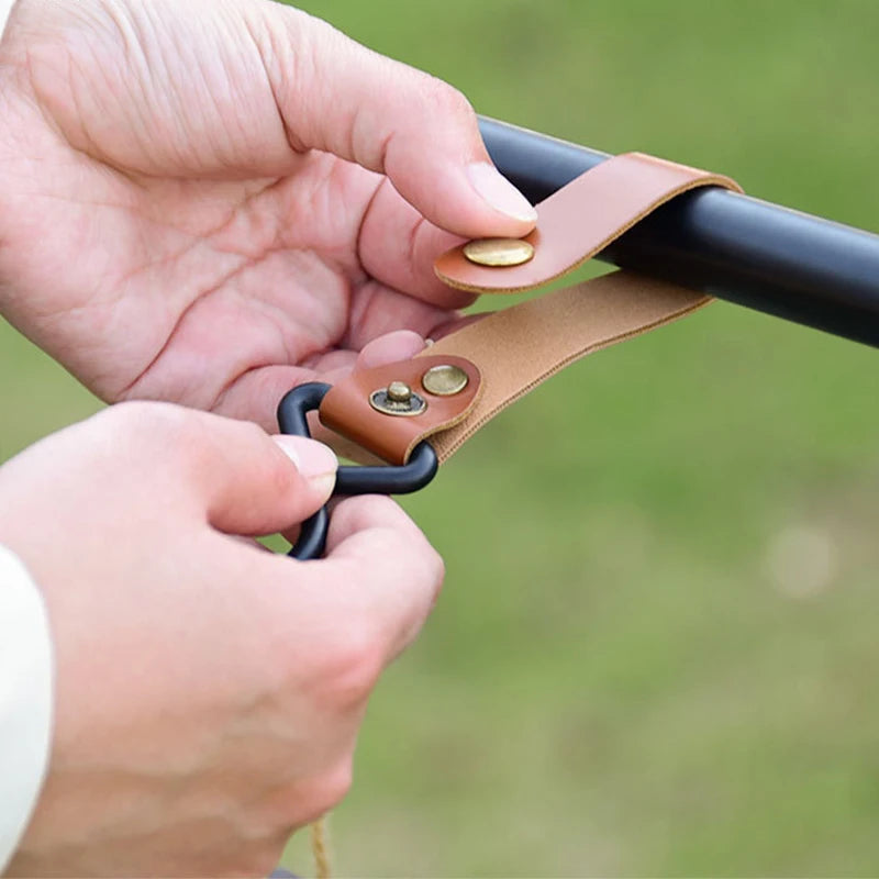 1/5pcs Outdoor Camping Hooks  Leather Hanging Hooks S-Shaped Rack Portable Camping Hangers Home Kitchen Storage Supplies