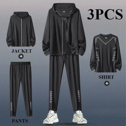 Sports Suit Men's Running Training Clothes Fitness Clothes Spring 2-3 PCS Running Quick-drying Sports Sets Jacket Mens Clothes