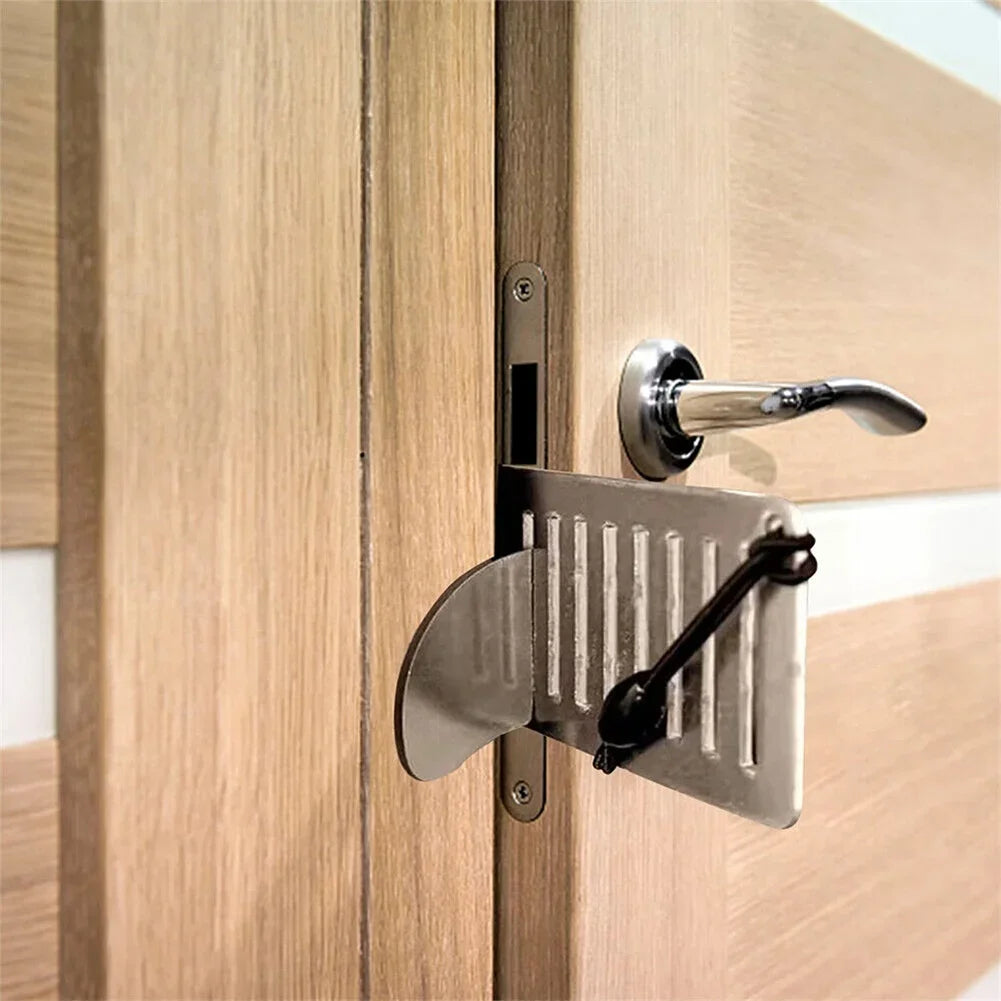 Safety Anti-theft Door Blocker Portable 8cm Stainless Steel Safe Security Tool For Home Privacy Hotel Travel Door Lock Stopper