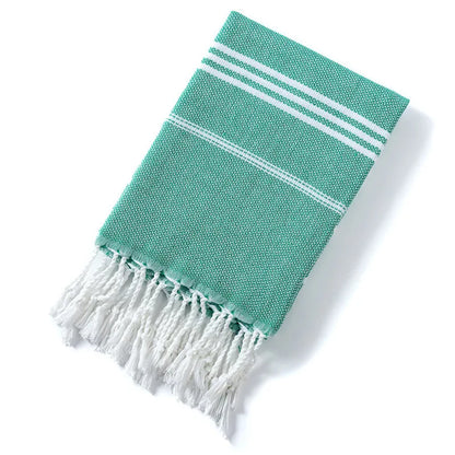 90*180cm Turkish Beach Towel Striped Sports Bath Towels with Tassels Travel Gym Camping Picnic Sauna Pool Blanket Quick-Drying