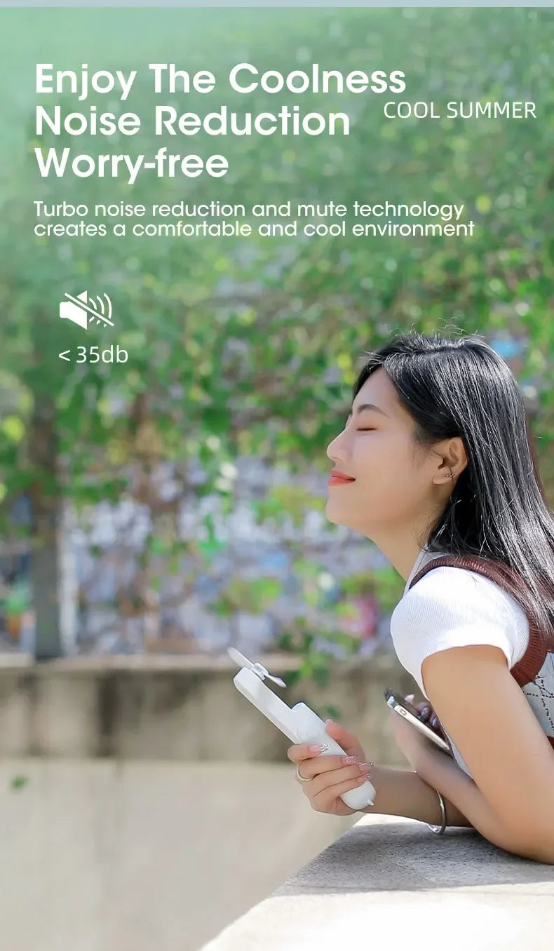 Portable Handheld Fan Mini Hand Fan Battery Operated USB Rechargeable Personal Foldable Fan for Indoor Small Pocket Fan