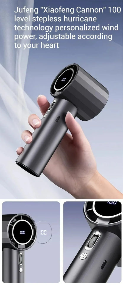 Mini Handheld Fan Portable Personal Highspeed Fan With Power Display USB Rechargeable Mute Handheld Fan Air Calculating Fan