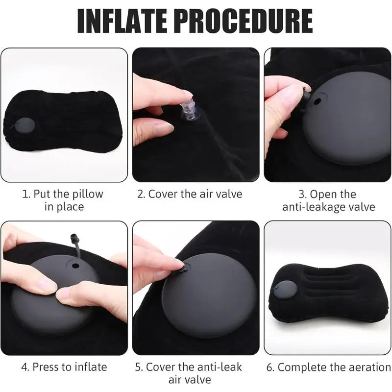 Camping Pillow Inflatable Travel Pillow 1pc Portable Neck Rest Press to Inflate Compact Air Pillow for Beach Office Home Travel
