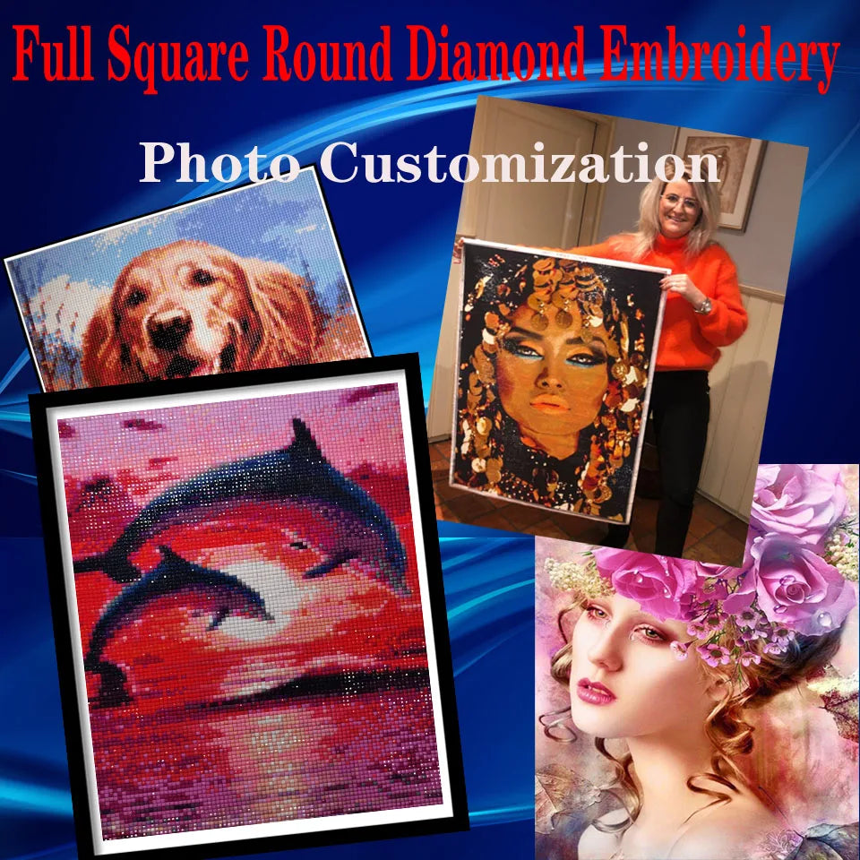 Diamond Embroidery Girl 5D DIY Diamond Painting Garden Portrait Cross Stitch Flower New Year Gift Home Décor