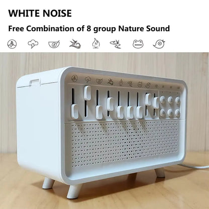 Bluetooth White Noise Machine with Aroma Diffuser,Humidifier & Night Light |8 Natural Sounds,3-Level Dimming for Sleep Therapy