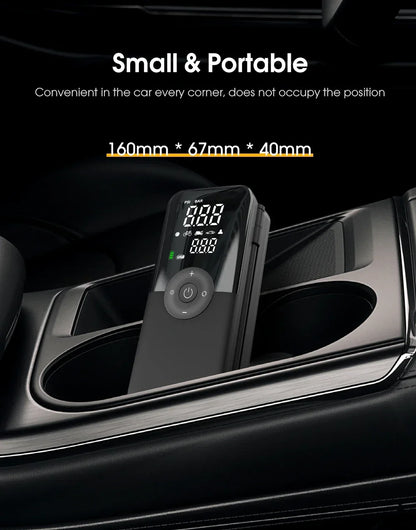 12V Air Pump for Car and Motorcycle - Portable Tyre Inflator Electric Pump Air Compressor for Cars, Motorcycles, and Bicycles