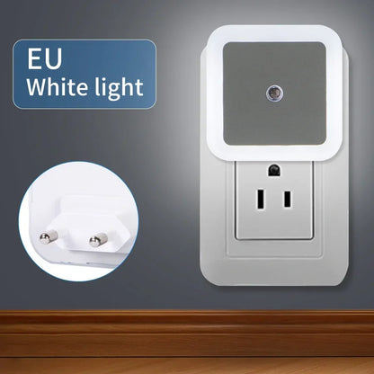 Smart Light Sensor LED Night Light 110-240V US EU Plug in Wall Lamp for Bedroom Kitchen Bathroom Hallway Stairs Lighting