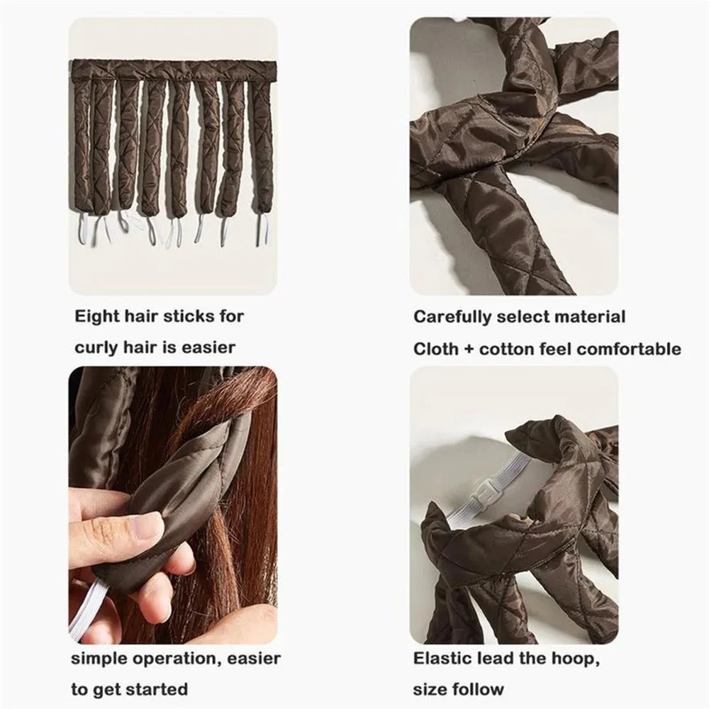 Heatless Hair Curler No Heat Hair Rollers Lazy Curling Rod Headband Silk Ribbon Curls Soft Curlers Foam Roller Curly Girl Method