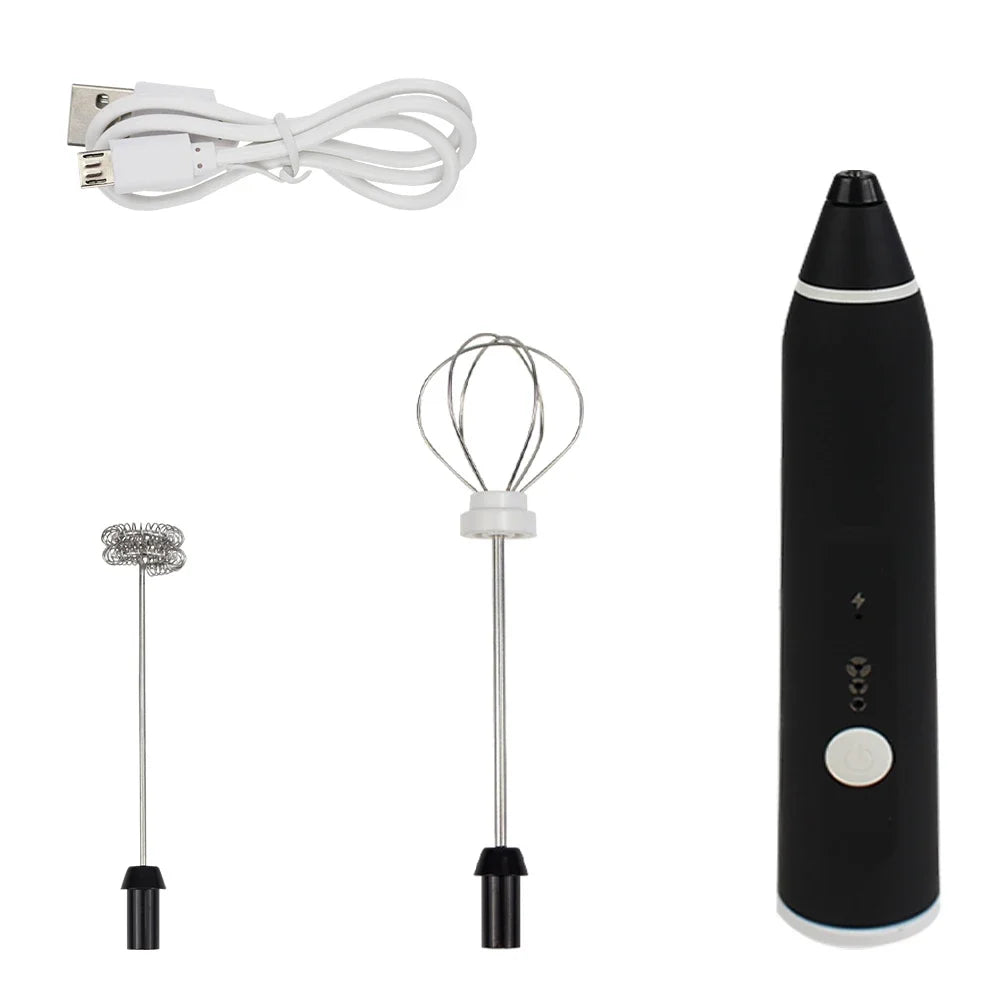 Portable UBS Electric Egg Beater 3-speed Wireless Blender Coffee Milk Bubbler Cream Butter Whipper Food Blender