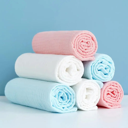 10PCS Baby Gauze Diapers 100% Cotton Baby Nappy for Newborn Changing 43x45cm Washable Reusable Double Layer Soft Baby Towels