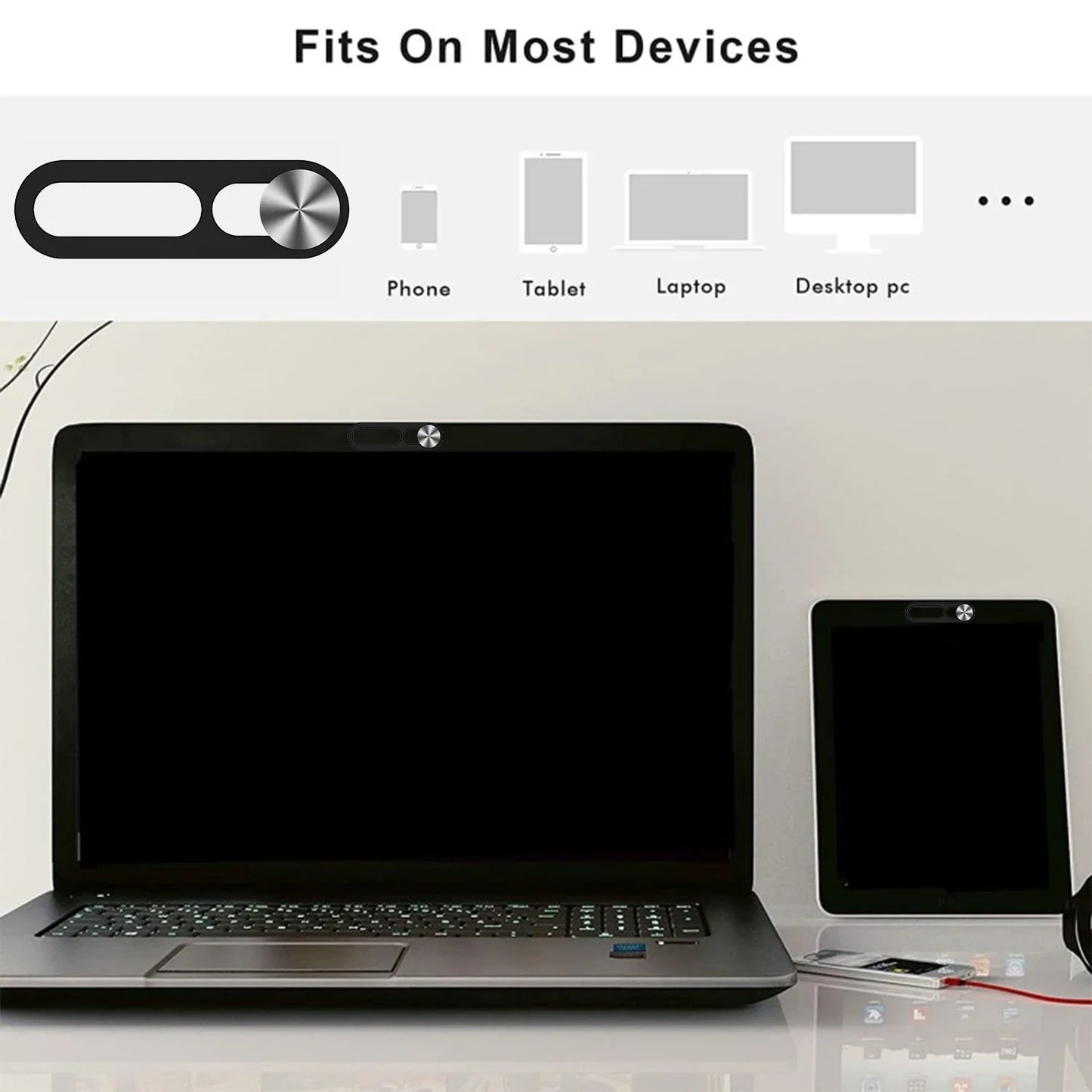 1/2Pcs Black/Silver Webcam Cover Anti-hacker Privacy Protection Slide Shield Anti-peep for Smartphone Laptop Desktop Camera