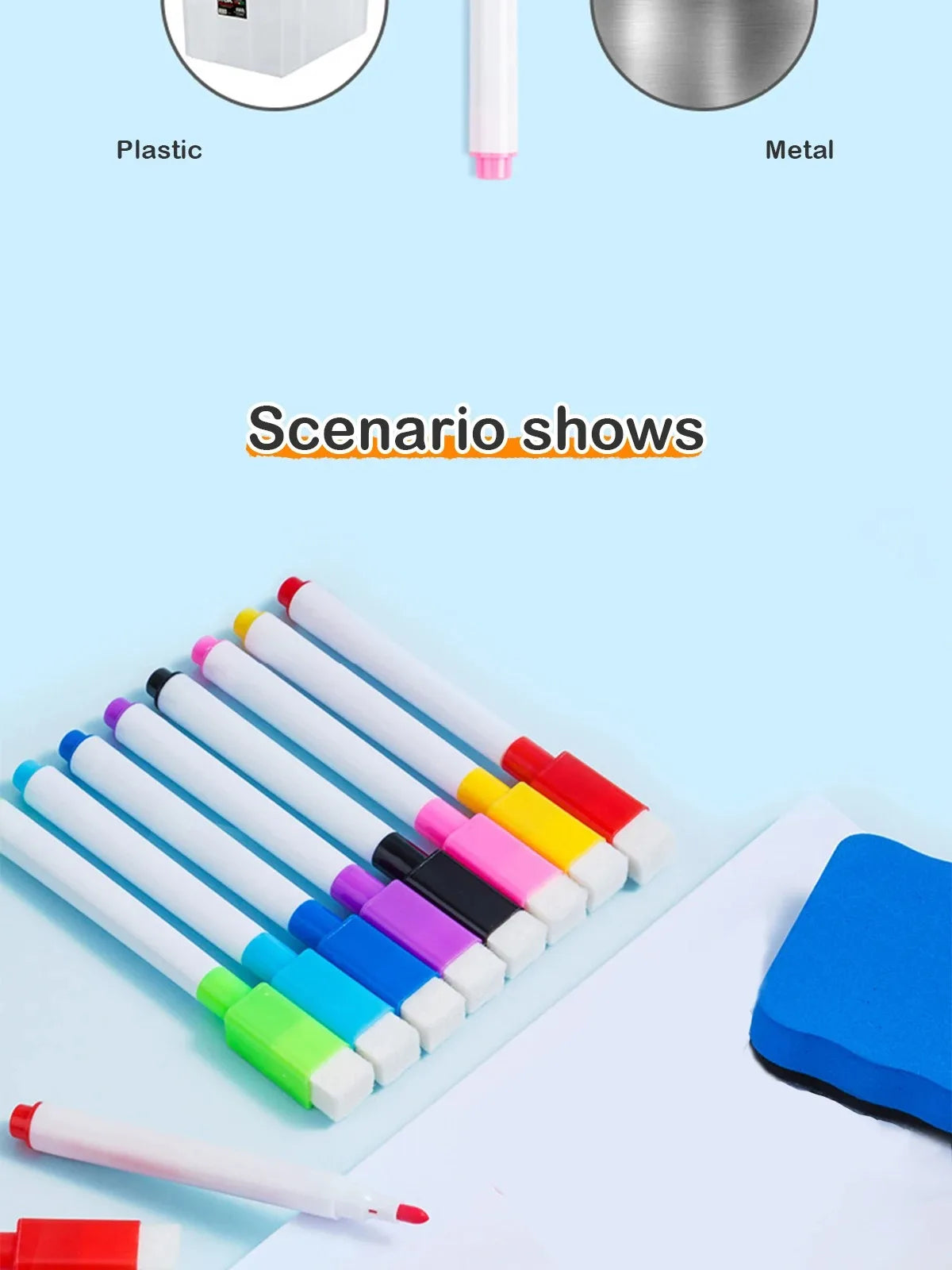 Multi-color optional magnetic whiteboard pens can absorb erasable markers office cultural and educational supplies