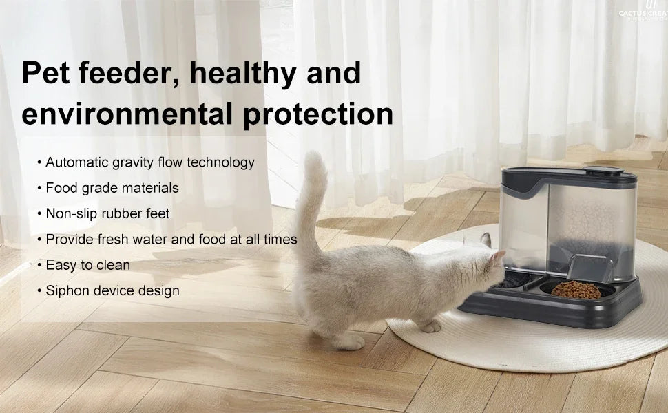 Automatic Cat Feeder FeederDog Feeder Automatic Suitable for Pets Such As Cats and Dogs Feeding and Drinking in One