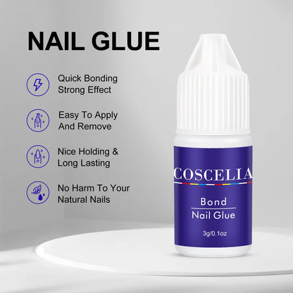 1/3/5/10/15/20pcs Fast-dry Nail Glue Professional Nail Tip Bond Glue 2g/3g/10g for False Nail Tips Long Lasting Glue Nail Tools