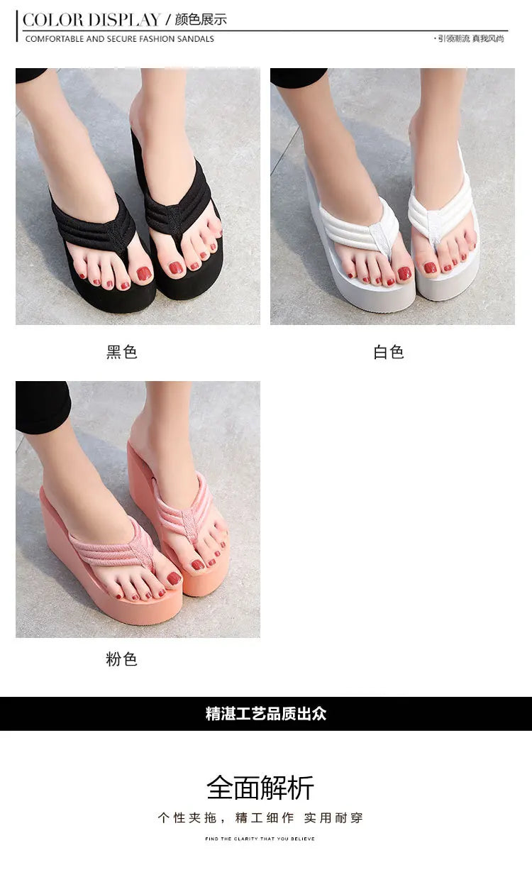 2025 flip flops for women, thick bottom, anti slip, wear-resistant, fashionable, versatile, women's outdoor cool slippers