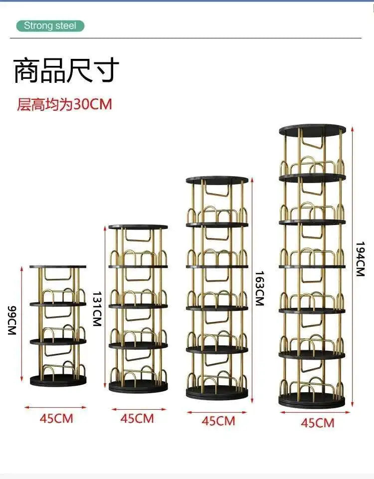 Modern Closet Bookcase Organizer Cabinet Display Rotating Bookcase Magazine Shelves Estante Para Livros Minimalist Furnitures